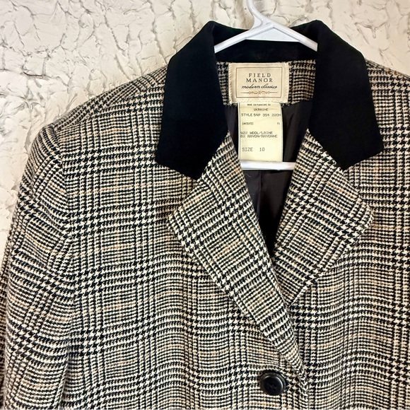 field and manor Jackets & Blazers - Field Manor Wool Blazer Size 10 I Houndstooth Wool Jacket I Classic Tailored